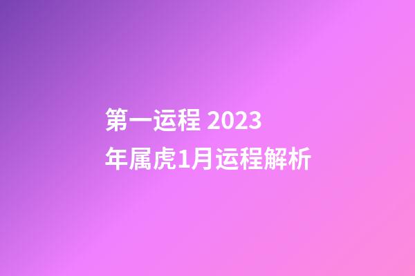 第一运程 2023年属虎1月运程解析